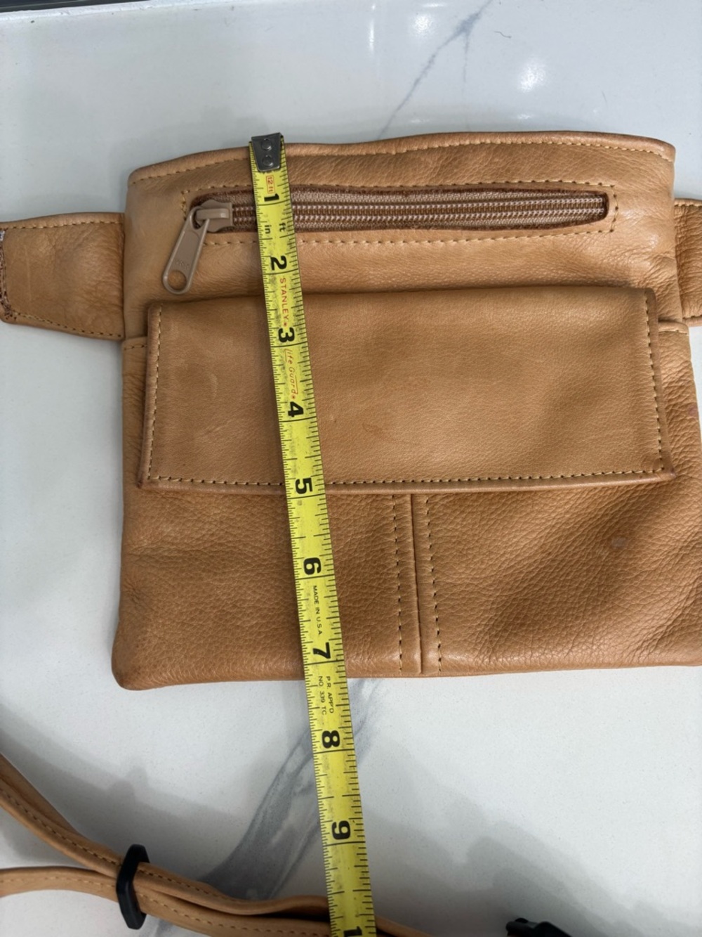 Overland Tan Leather Waist Pack Vintage Classic Fanny Pack - Picture 10 of 10